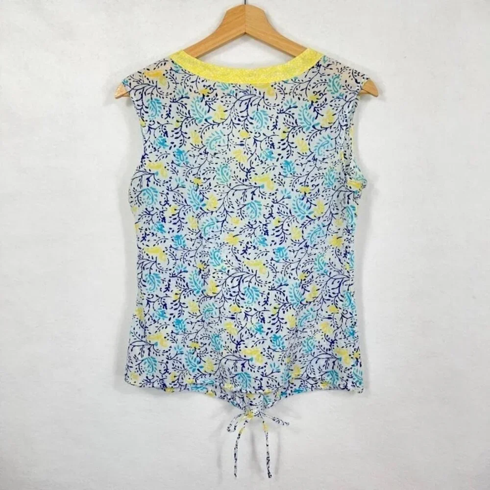 Old Navy Sleeveless Cotton Top V-Neck Crinkle Sheer Boho Coquette Summer S